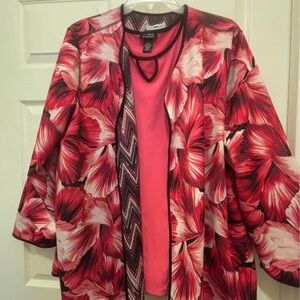 Catherines Vibrant Red and Pink Top